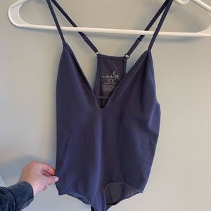Free People Bodysuit, spaghetti strap, blue